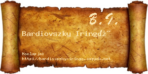 Bardiovszky Iringó névjegykártya